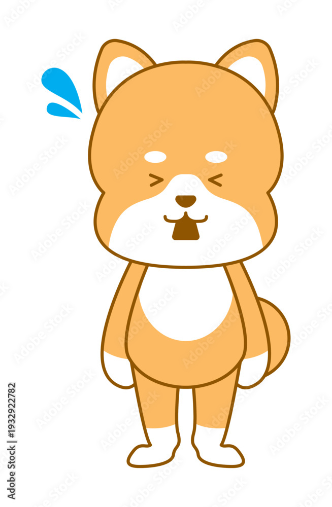 Fototapeta premium 柴犬 デフォルメイラスト 混乱