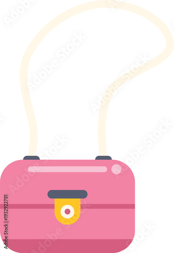 Pink crossbody bag fashion accessory vector icon