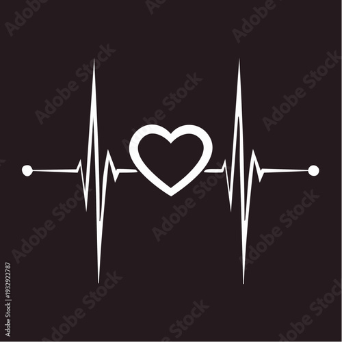 Heart rate monitor symbol with transparent background heartbeat electrocardiogram