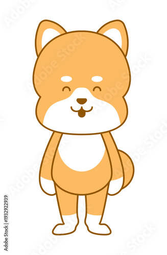 柴犬　デフォルメイラスト　笑顔