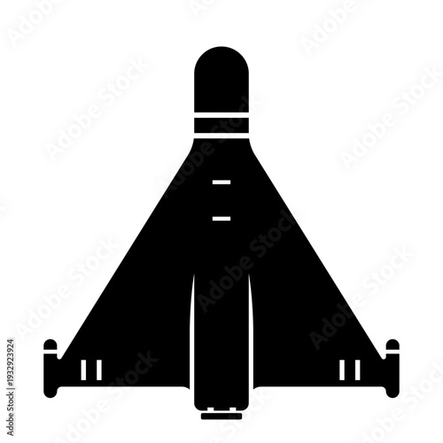Modern Warfare Winged Suicide Drone Flying Bomb Missile Icon Silhouette Illustration Vector