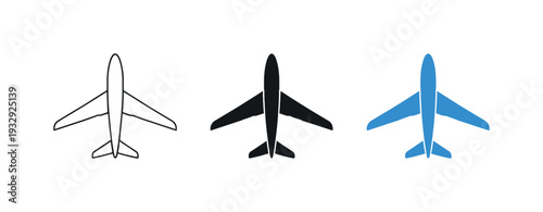 Sleek Aircraft Silhouettes. Aviation mobility vision showing a sleek passenger aircraft silhouette with swept wings and tail