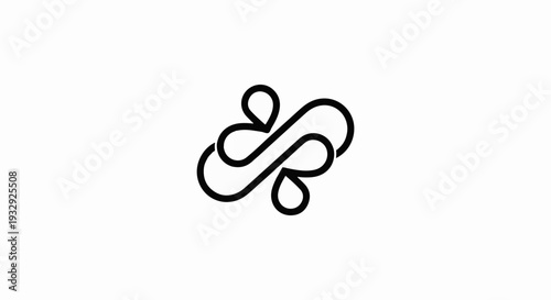 Abstract black lines form interconnected looping shapes