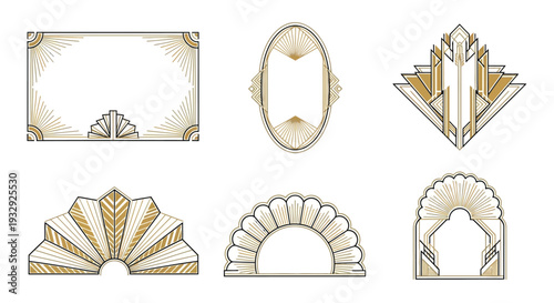 Art deco illustration decorative frame collection