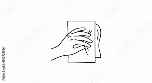 Hand holding a cloth, cleaning gesture