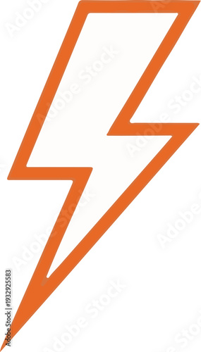 Orange lightning bolt icon on a white background