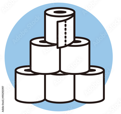トイレットペーパーのアイコン。トイレのベクターイラスト。Toilet paper icon.