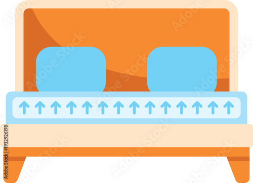 Bed with mattress offering support and airflow, featuring pillows and headboard