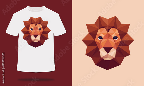 Lion Face Vector Design for  T-shirt.