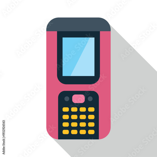 Old mobile phone with a keypad and screen for classic communication