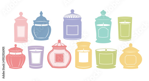 Vintage kitchen canister illustration collection