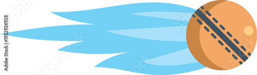 Cricket ball flying fast, representing velocity and dynamic competition