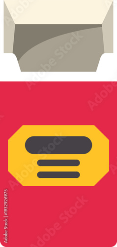 Empty red tobacco box opening for smoking habit concept