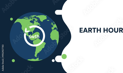 Earth Hour illustration promoting global conservation efforts and the switch to sustainable practices