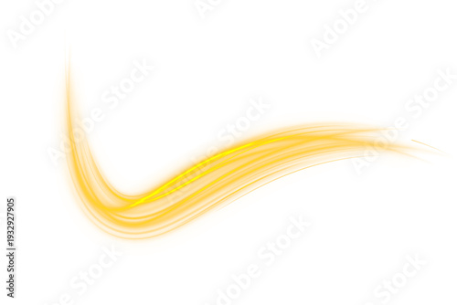 Glowing orange and yellow arcs create spiraling motion patterns. Neon trails simulate dynamic speed and energy flow. Transparent background ideal for futuristic overlays.