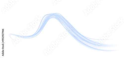 Curved neon light waves ripple across abstract city background. Motion streaks and glowing sparks illustrate energy flow. Transparent PNG overlay perfect for digital art.