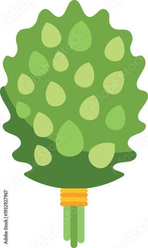 Green venik icon representing a traditional birch broom for sauna and banya health rituals