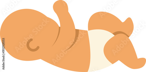 Baby lying on back, representing childhood stages and new life