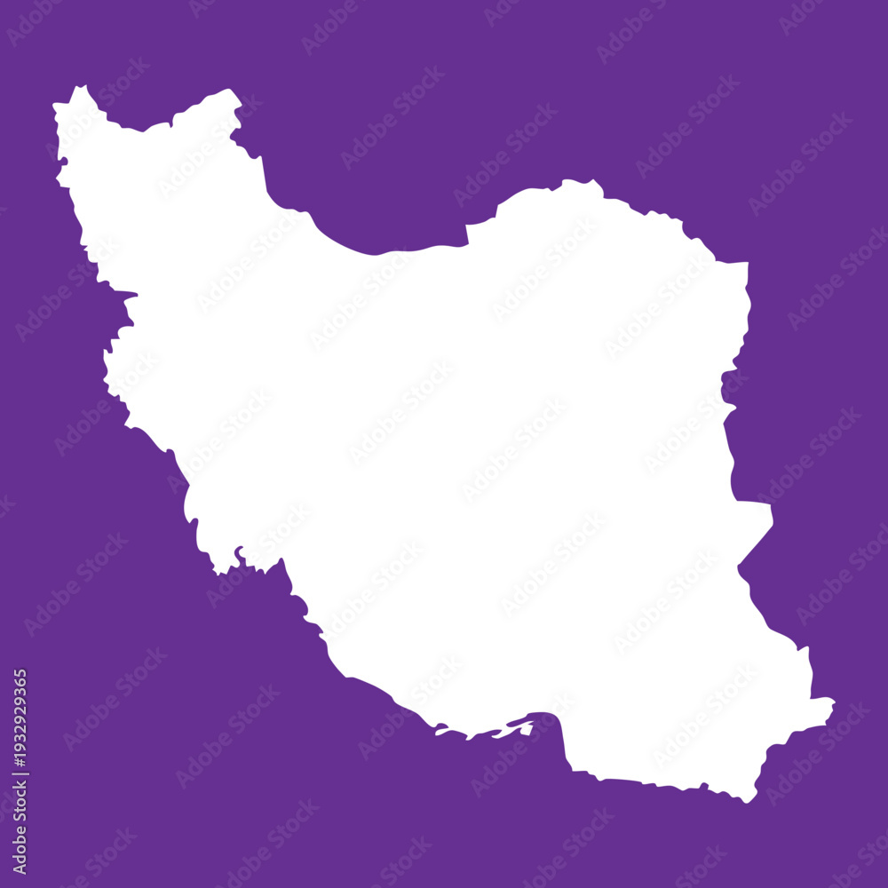 Obraz premium White silhouette of iraq on purple background
