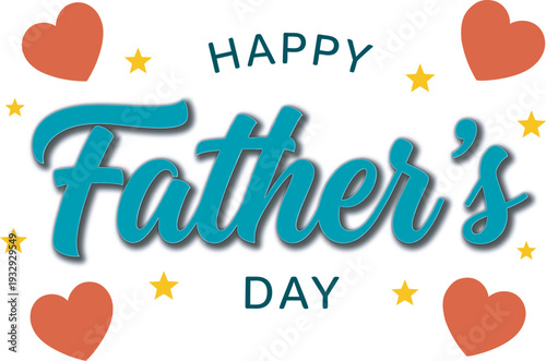Happy father's day wishes greeting card with hearts