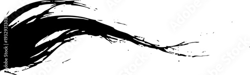 Dynamic Abstract Black Ink Brush Stroke Design Element