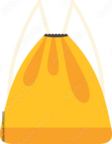 Yellow drawstring bag with shoulder straps for carrying everyday items
