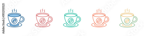 Coffee Drink Icon Set Multiple Style Collection