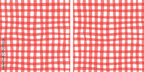 Red and white gingham pattern fills the entire frame of this image