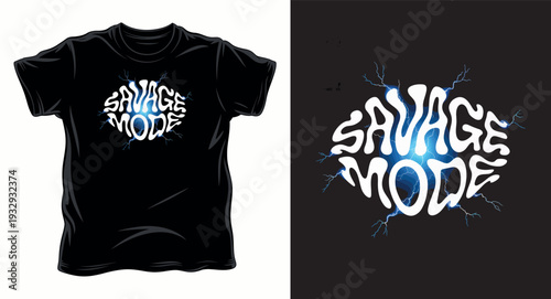 Savage Mode graphic t-shirt design print illustration