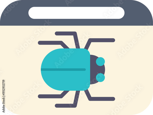 Computer bug glyph icon representing a software error, virus, or cybersecurity vulnerability