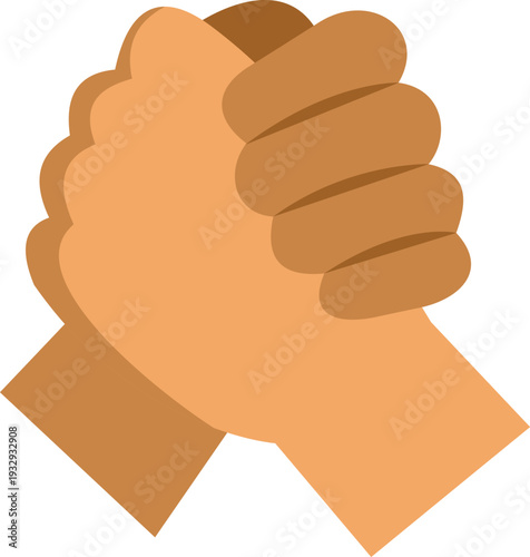 Two hands engaged in a tight grip, representing competition, trust, and resolve