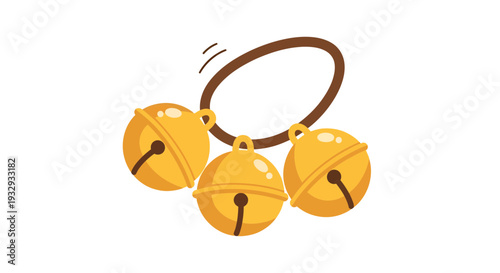 Jingle bells illustration, vector style graphic, musical instrument, festive design for holiday season