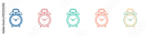 Alarm Clock Icon Set Multiple Style Collection