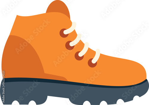 Colorful hiking boot illustration showing sturdy sole and modern outdoor footwear style