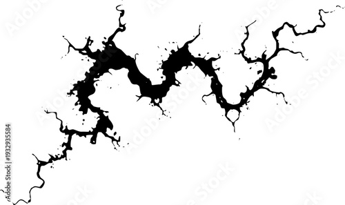 Abstract Black Cracking Pattern Design Element