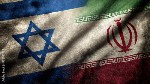 A mix between flags of Israel and Iran