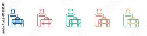 Luggage Icon Set Multiple Style Collection