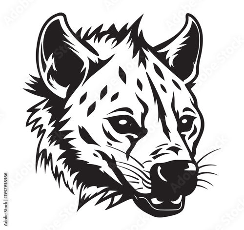 Cunning prowler hyena badge geometric ferocity hyena icon Victor Art Illustrations