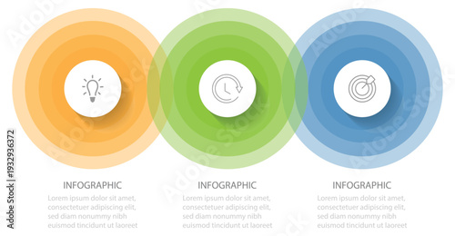 Circular arrows with 4 steps, options. Process chart, cycle diagram for business. Set of vector infographic circle templates. Business data visualization.