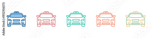 Taxi Icon Set Multiple Style Collection