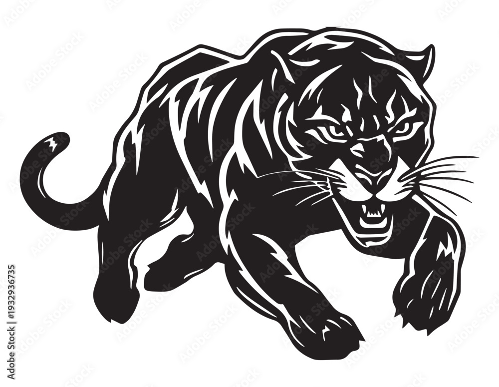 Obraz premium Panther Outline Vector Art Illustrations