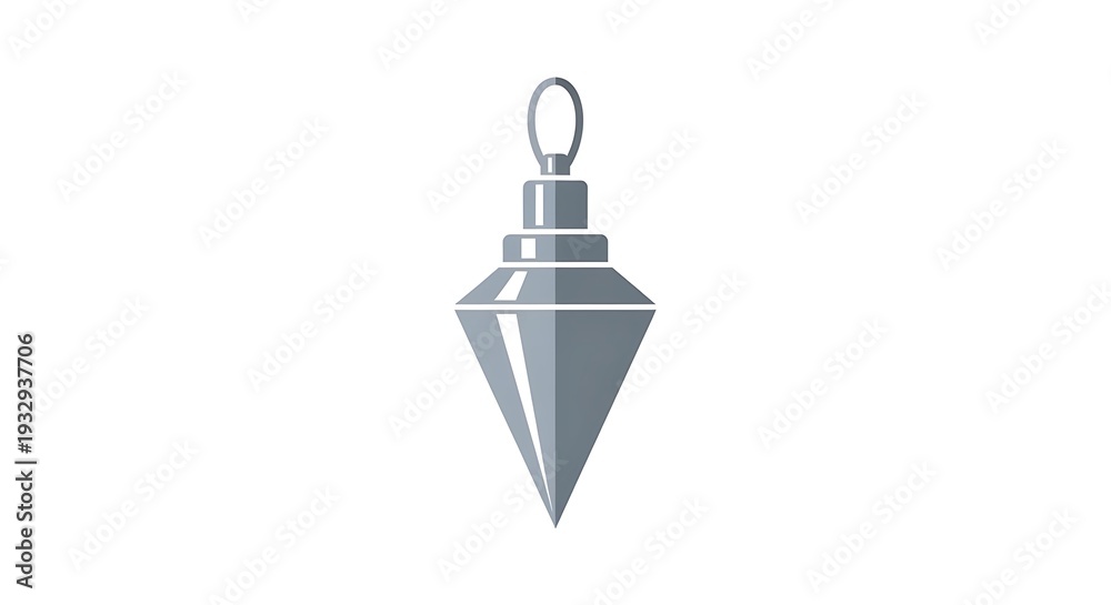 Obraz premium Silver Plumb Bob on White Background.