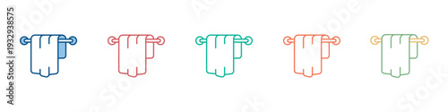 Towel Icon Set Multiple Style Collection