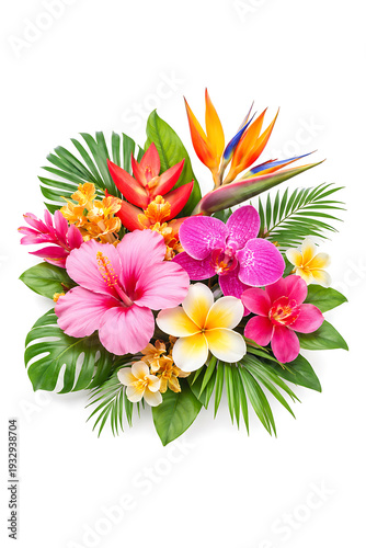 Tropical flowers with vibrant natural colors
