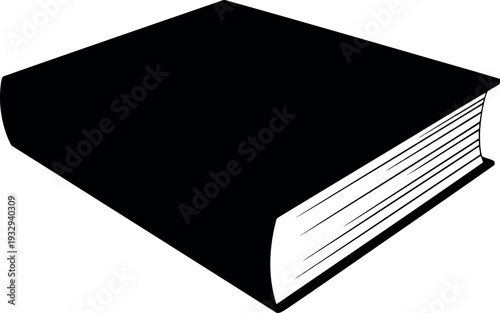 Black Hardcover Book Isolated on White Background Vector Illustration for Education and Publishing
