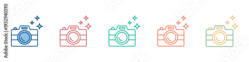 Camera Icon Set Multiple Style Collection