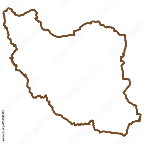 Outline map of Iran, a country in Western Asia