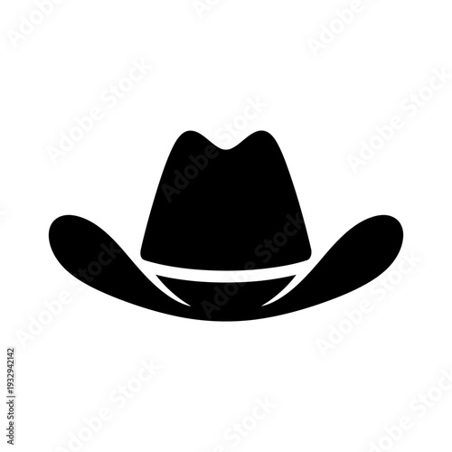 Cowboy hat icon silhouette vector illustration black western symbol