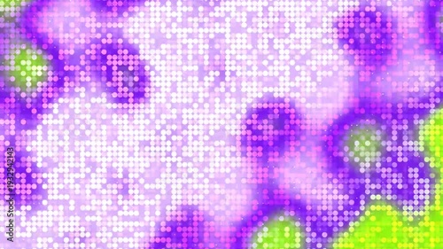Abstract Pixelated Pattern with Vibrant Purple and Green Hues.