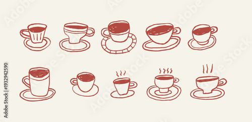 Hand Drawn Retro Breakfast vector illustrations. Playful sketch style food illustration